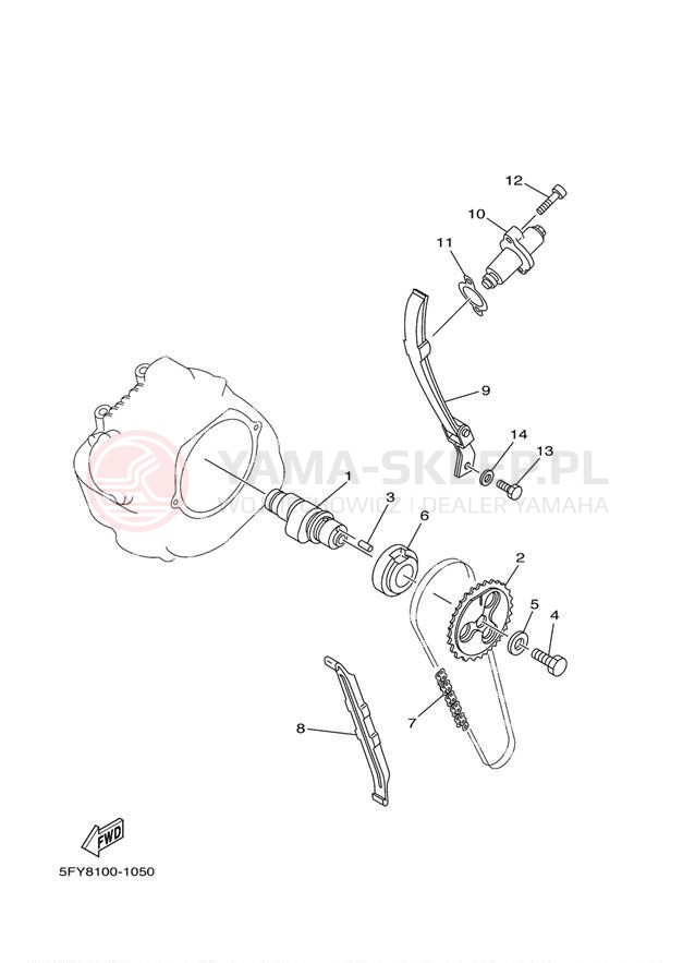 Schemat "Rozrząd - łańcuszek" do Yamaha TW200 TW200Z/TW200ZC