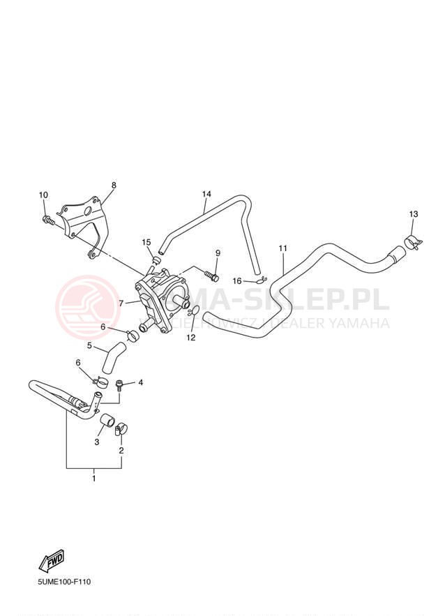 Schemat "System odbioru powietrza" do Yamaha WR250F WR250FA