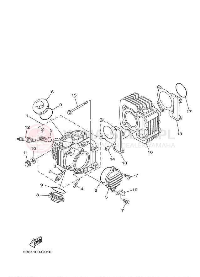Schemat "głowica" do Yamaha TTR110E TTR110EA
