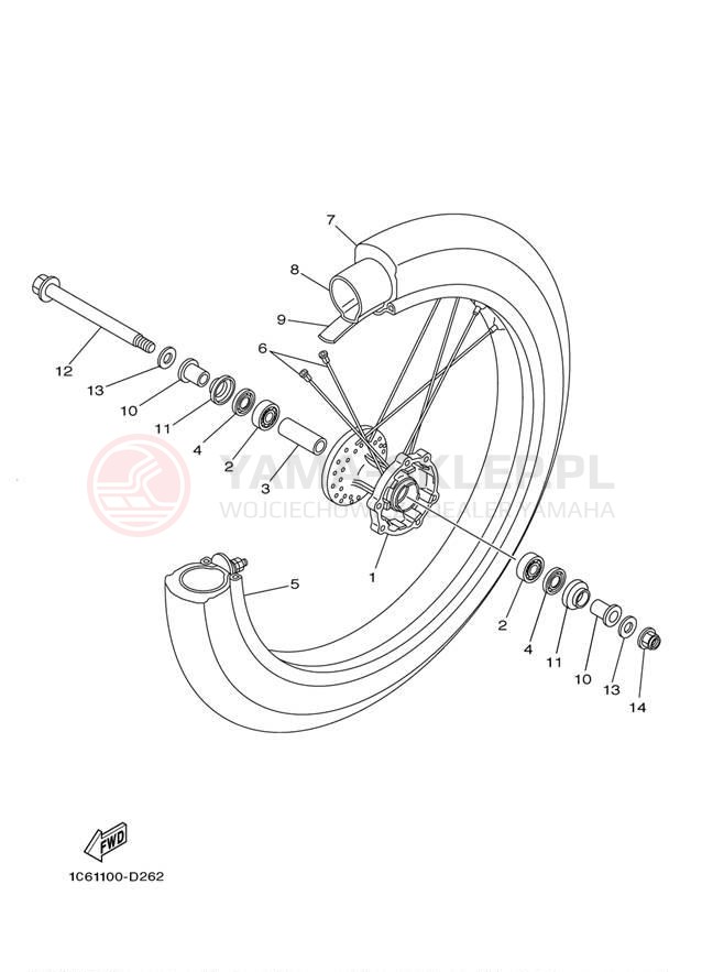 Schemat "Koło przód" do Yamaha TTR230 TTR230B