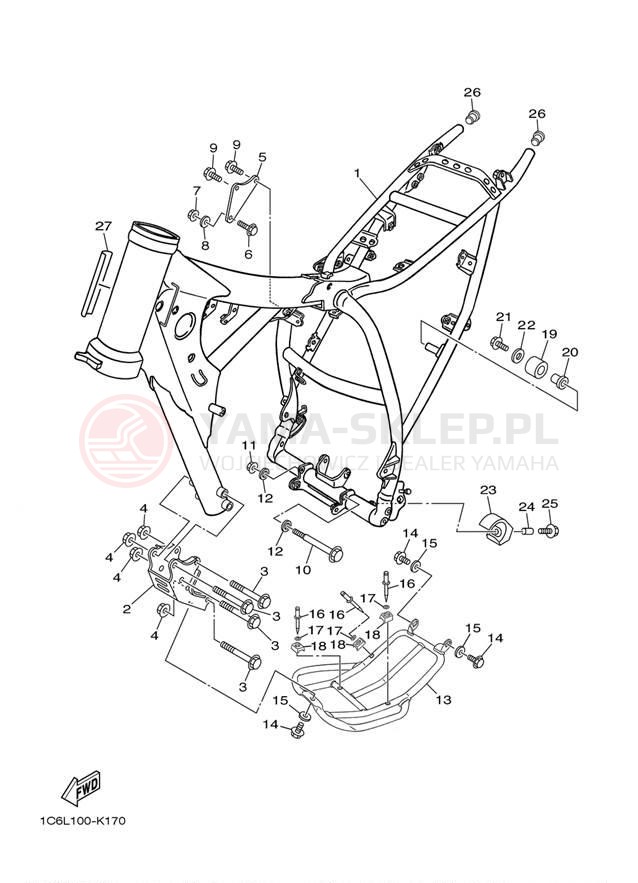 Schemat "rama" do Yamaha TTR230 TTR230D