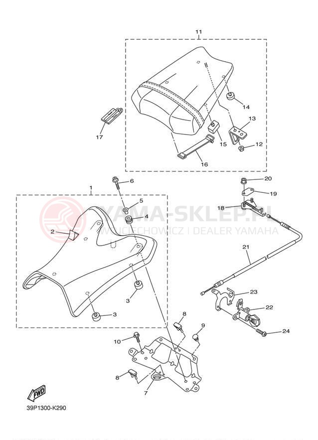 Schemat "siedzenie" do Yamaha FZ8 FZ8NACB/FZ8NAB