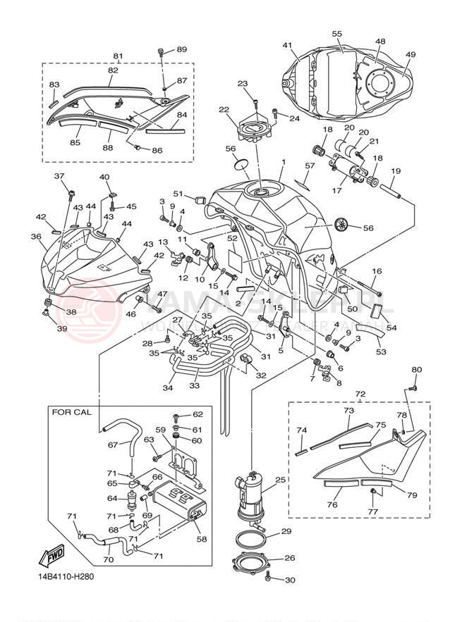 Schemat "zbiornik paliwa" do Yamaha YZFR1 YZFR1YL/YZFR1YCL