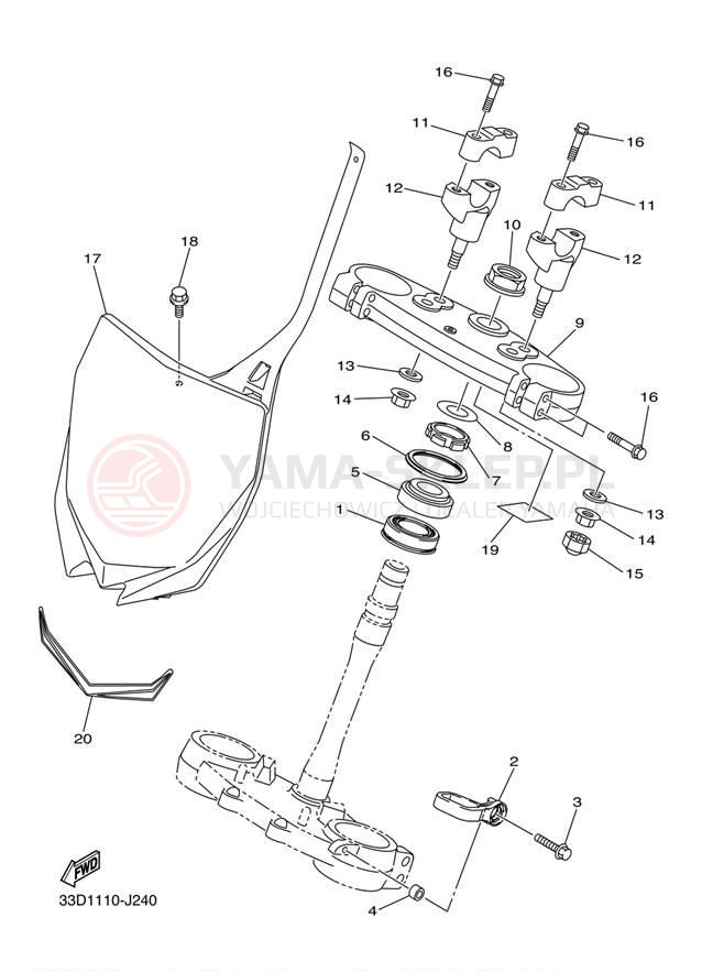 Schemat "Półki zawieszenia" do Yamaha YZ450FB YZ450FBL/YZ450FBW