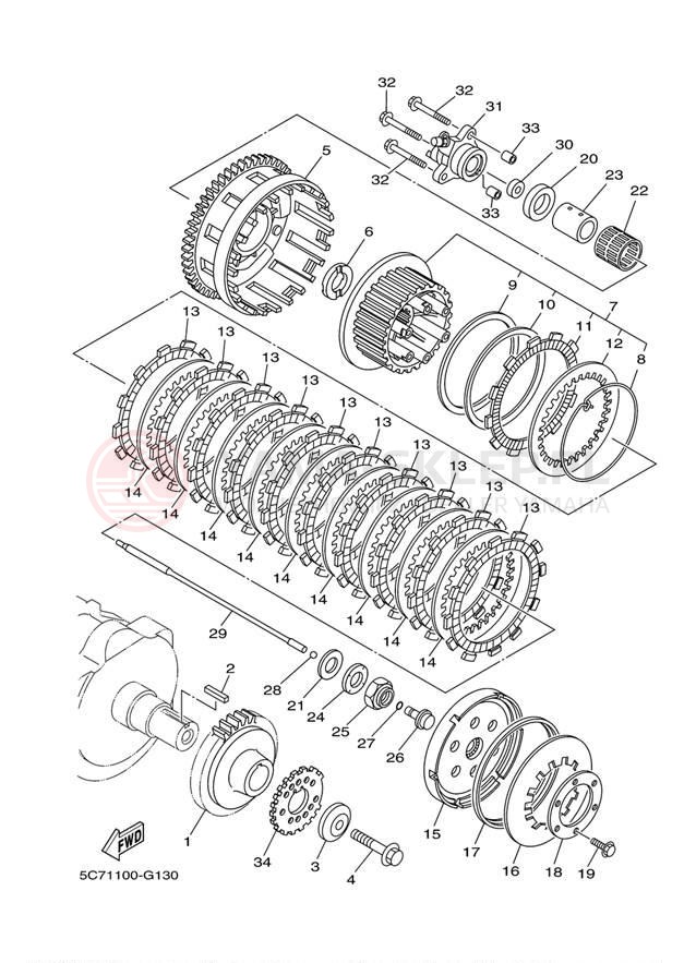 Schemat "sprzęgło" do Yamaha RAIDER SCL XV19SCLDC/XV19SCLD