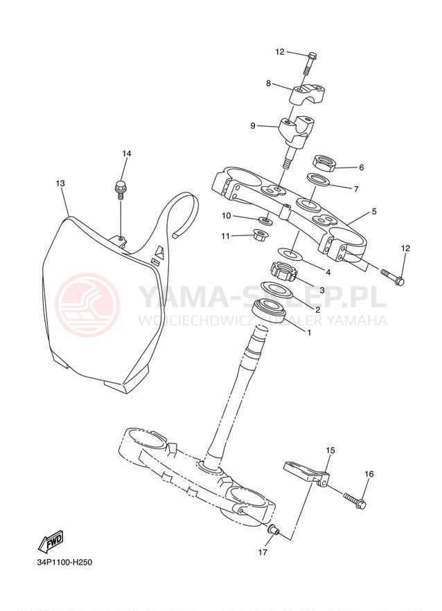 Schemat "Półki zawieszenia" do Yamaha YZ250F YZ250FYW/YZ250FYL