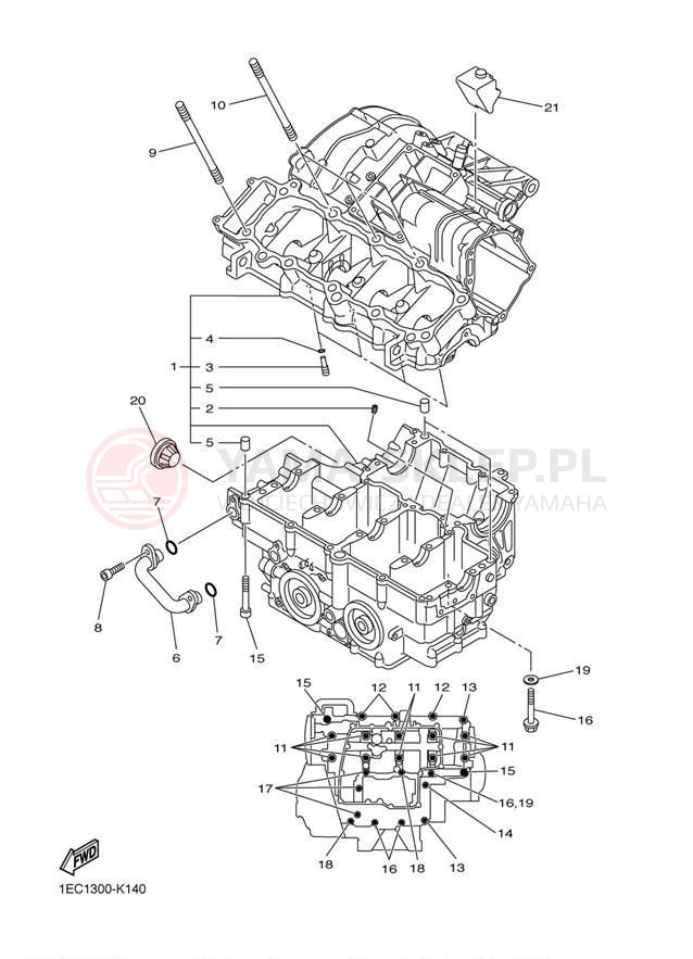 Schemat "Obudowa silnika" do Yamaha FZ1 FZS10ACS/FZS10AS