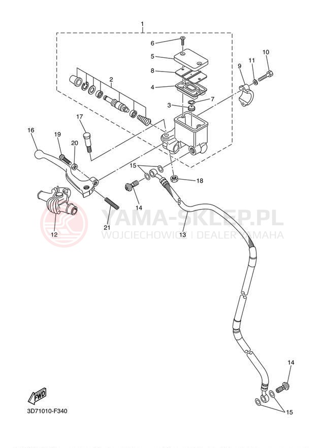 Schemat "Pompa hamulcowa przednia" do Yamaha WR25R WR25RE/WR25REC