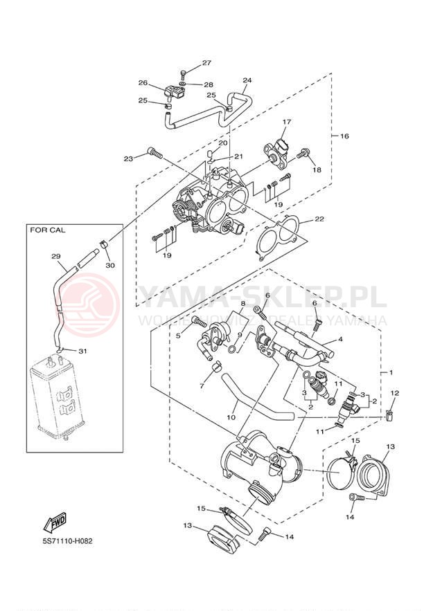 Schemat "Wtrysk paliwa" do Yamaha V STAR 950 XVS95ZCR/XVS95ZR