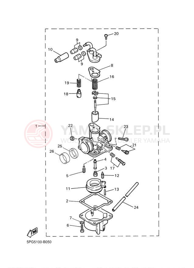 Schemat "Gaźnik" do Yamaha PW50 PW50R