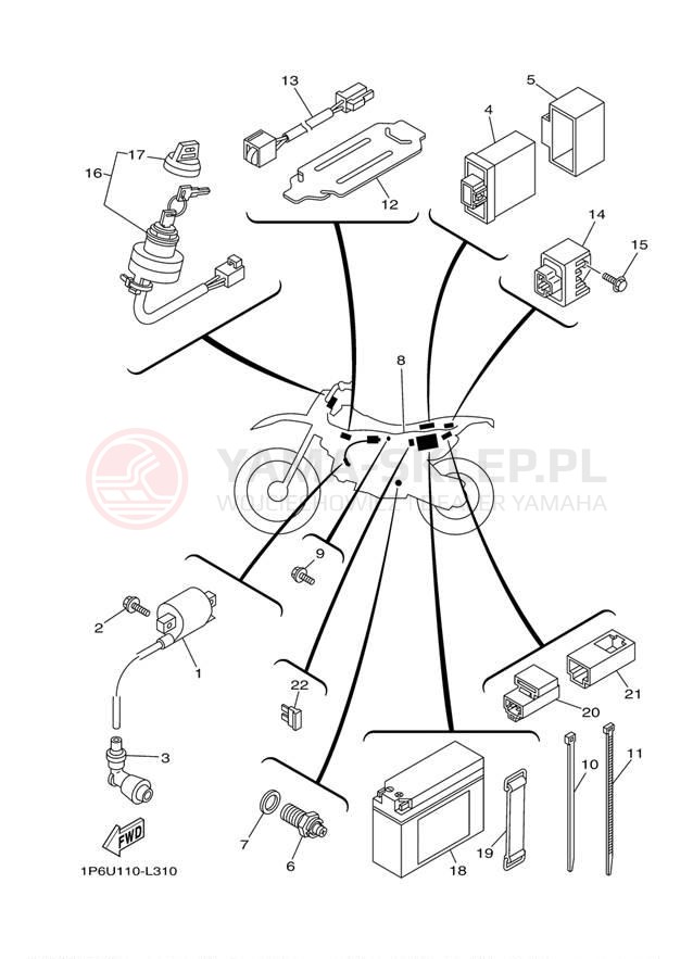 Schemat "układ elektryczny" do Yamaha TTR50E TTR50EB
