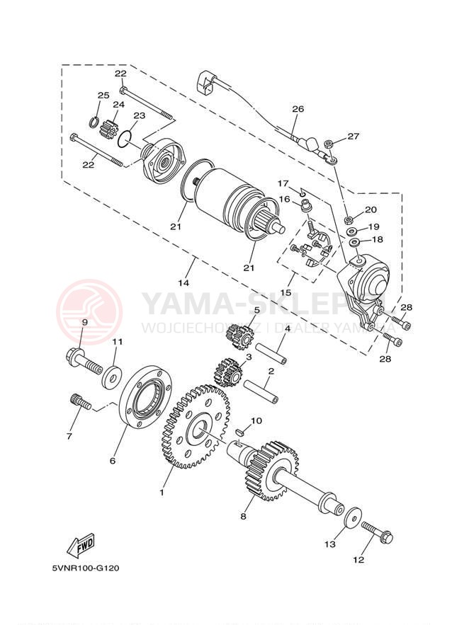 Schemat "rozrusznik" do Yamaha ROAD STAR S XV17ASZCB/XV17ASZB