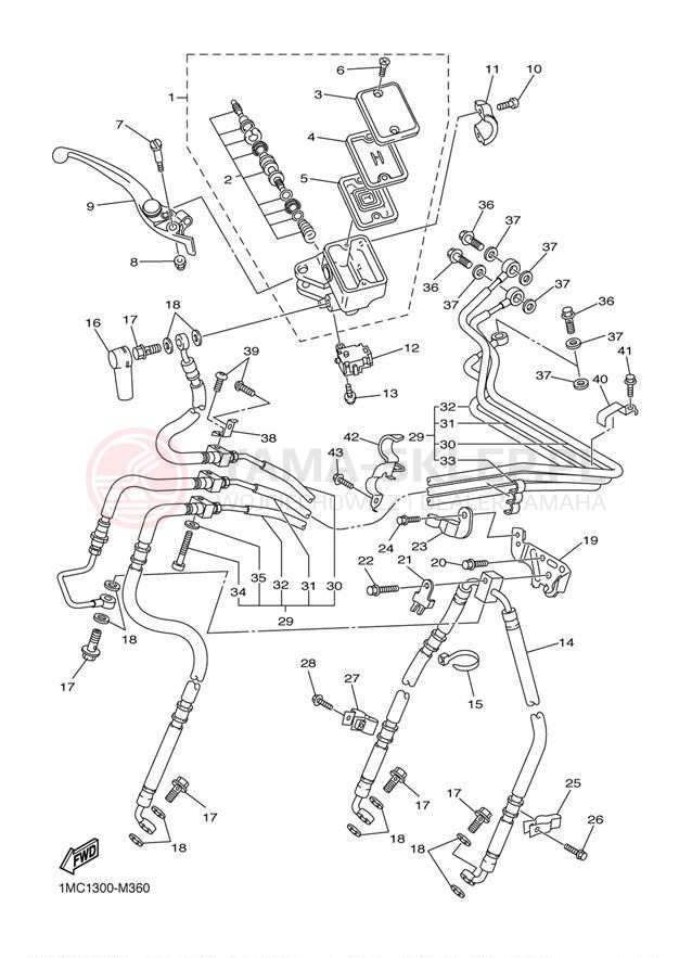 Schemat "Pompa hamulcowa przednia" do Yamaha FJR1300A FJR13ADG/FJR13ADCG