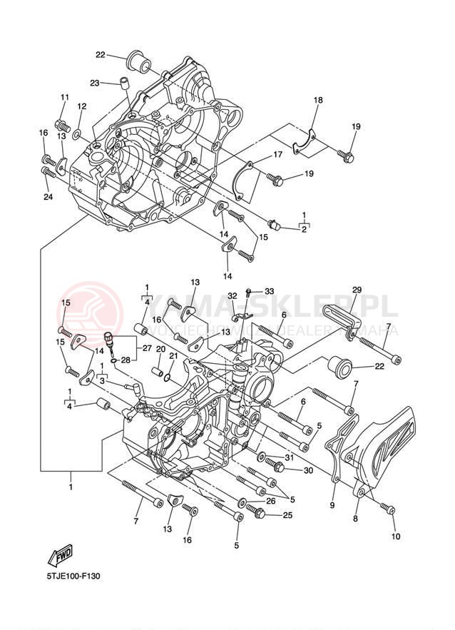 Schemat "Obudowa silnika" do Yamaha WR450F WR450FY