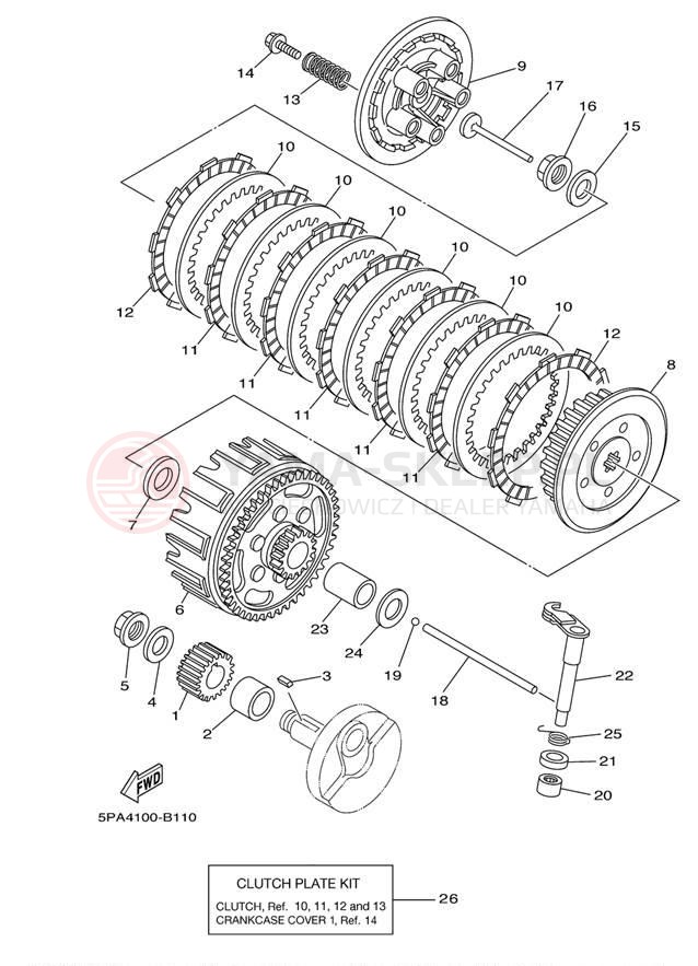 Schemat "sprzęgło" do Yamaha YZ85 YZ85Y