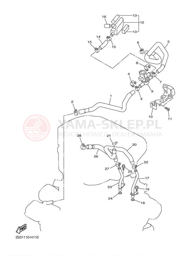Schemat "System odbioru powietrza" do Yamaha VMAX VMX17ACG/VMX17AG