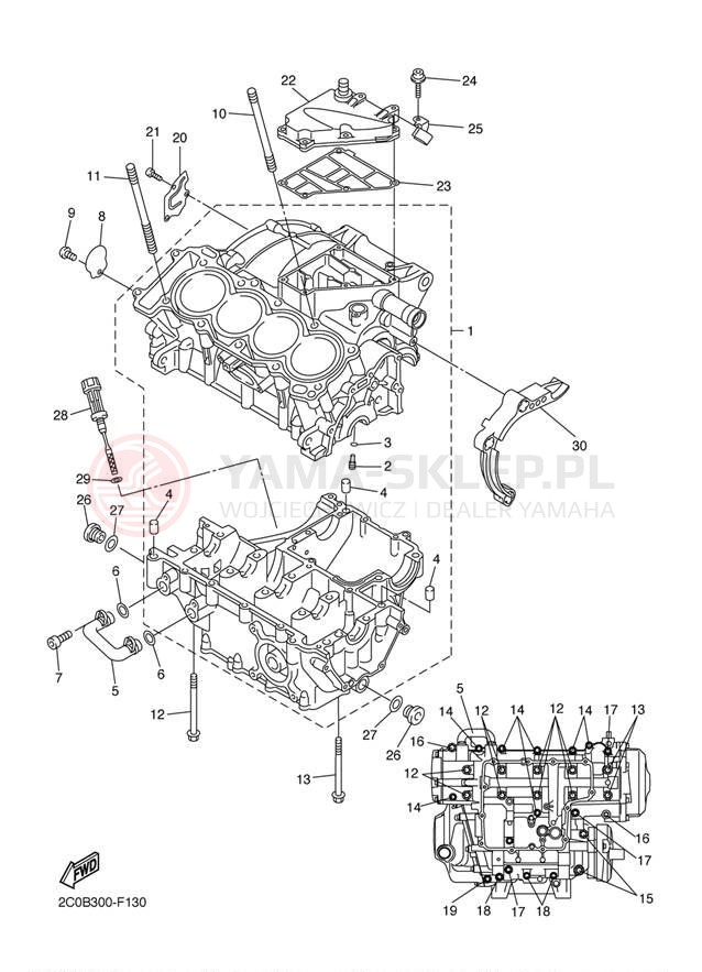 Schemat "Obudowa silnika" do Yamaha YZF-R6 YZFR6BCW/YZFR6BW