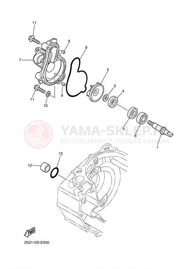Schemat "Pompa wody" do Yamaha WR450F WR450FB