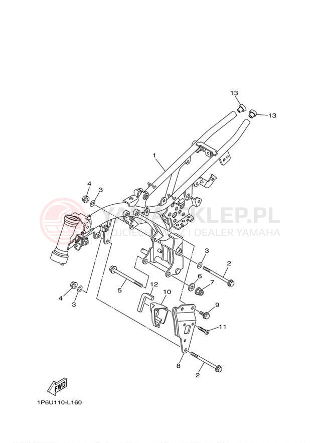 Schemat "rama" do Yamaha TTR50E TTR50EB