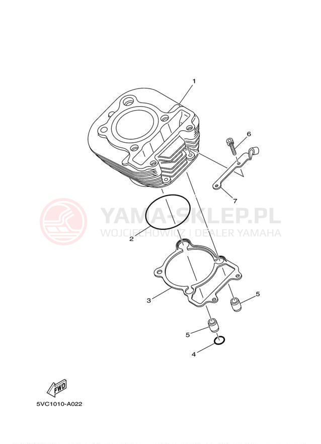 Schemat "cylinder" do Yamaha TW200 TW200D1/TW200D1C