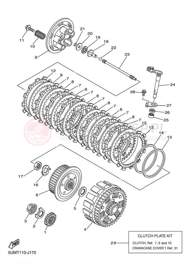 Schemat "sprzęgło" do Yamaha WR250F WR250FA