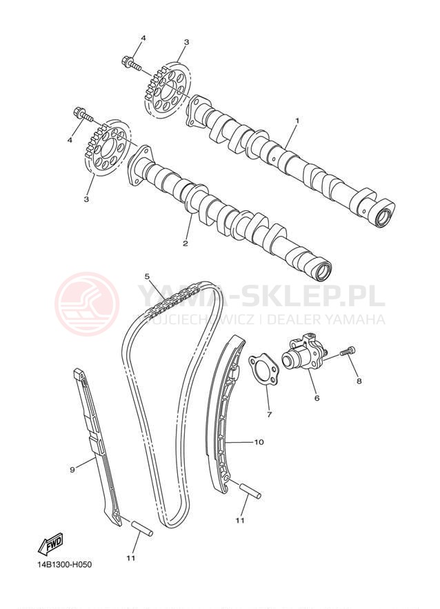 Schemat "Rozrząd - łańcuszek" do Yamaha YZFR1 YZFR1YL/YZFR1YCL