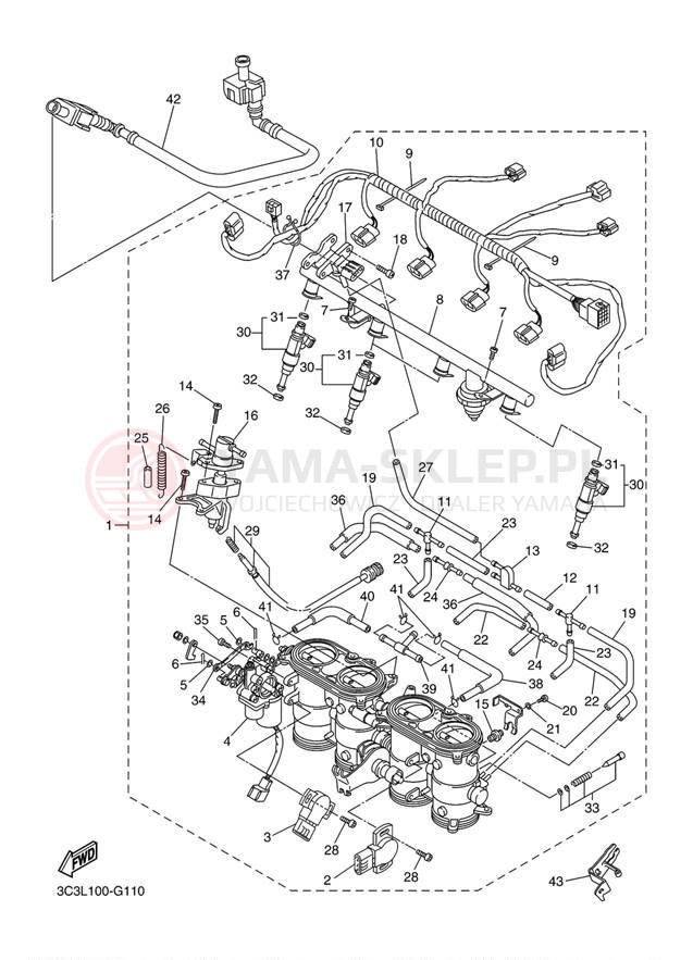 Schemat "Wtrysk paliwa" do Yamaha FZ1 FZS10D/FZS10DC