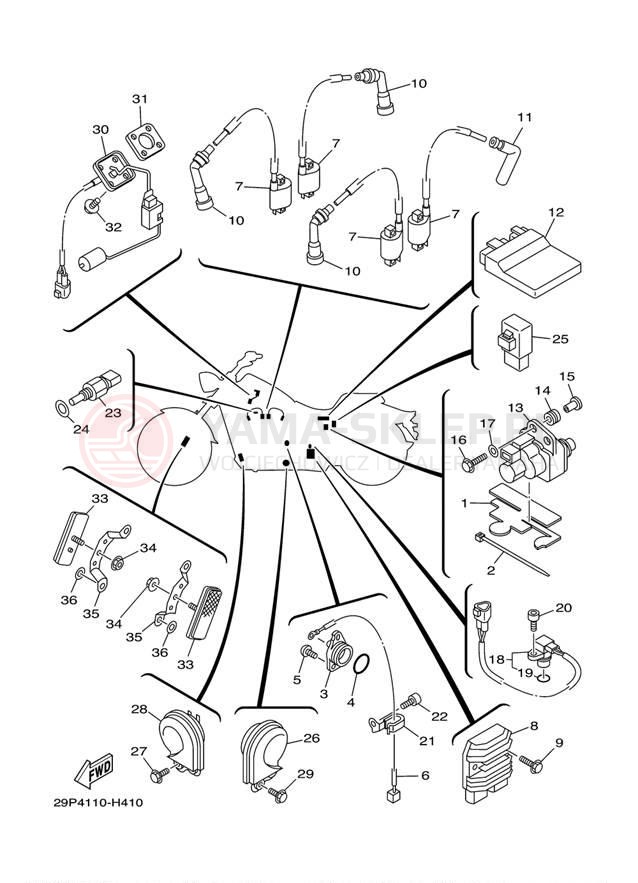 Schemat "układ elektryczny" do Yamaha RAIDER SCL XV19CBCO/XV19CBO