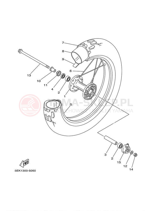 Schemat "Koło przód" do Yamaha TW200 TW200A1C/TW200A1