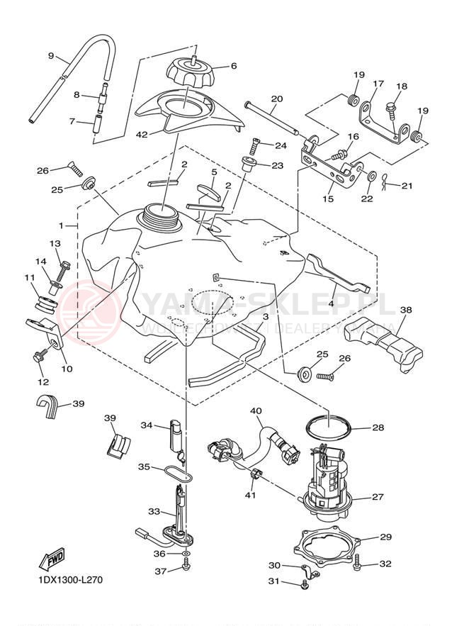 Schemat "zbiornik paliwa" do Yamaha WR450F WR450FB