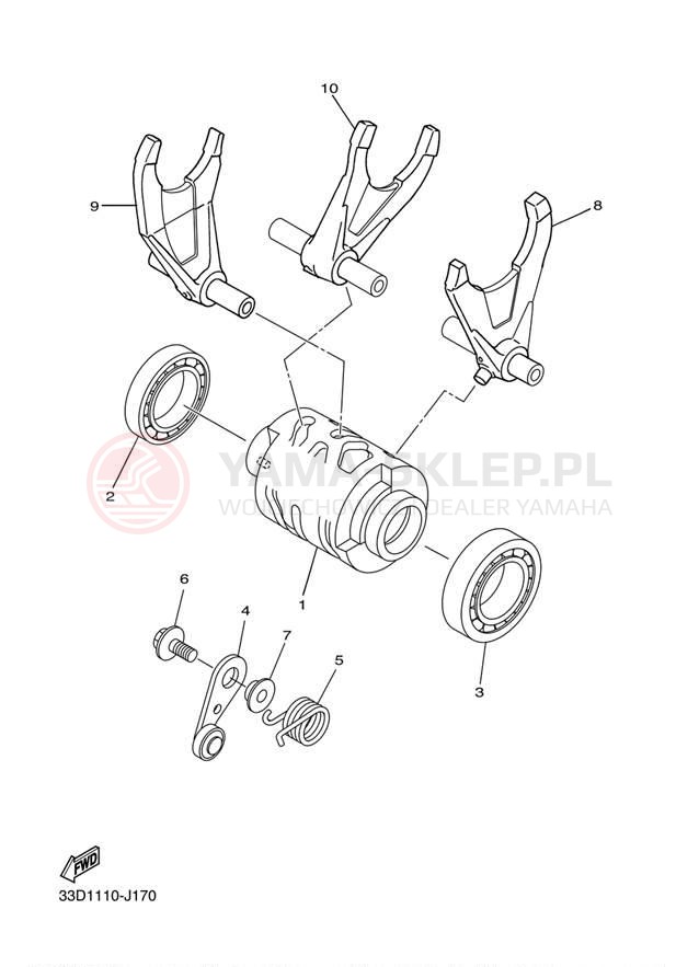 Schemat "Wodziki, automat" do Yamaha YZ450FB YZ450FBL/YZ450FBW