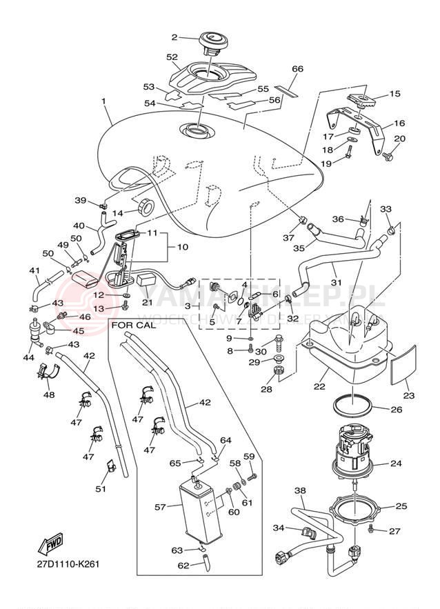 Schemat "zbiornik paliwa" do Yamaha STRYKER XVS13CBCB/XVS13CBB
