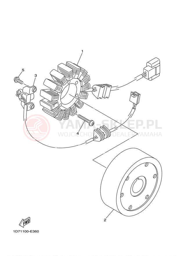 Schemat "prądnica" do Yamaha RAIDER S XV19CSBCB/XV19CSBB