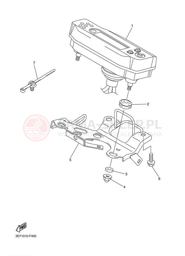 Schemat "licznik" do Yamaha WR250R WR25RZCL/WR25RZL