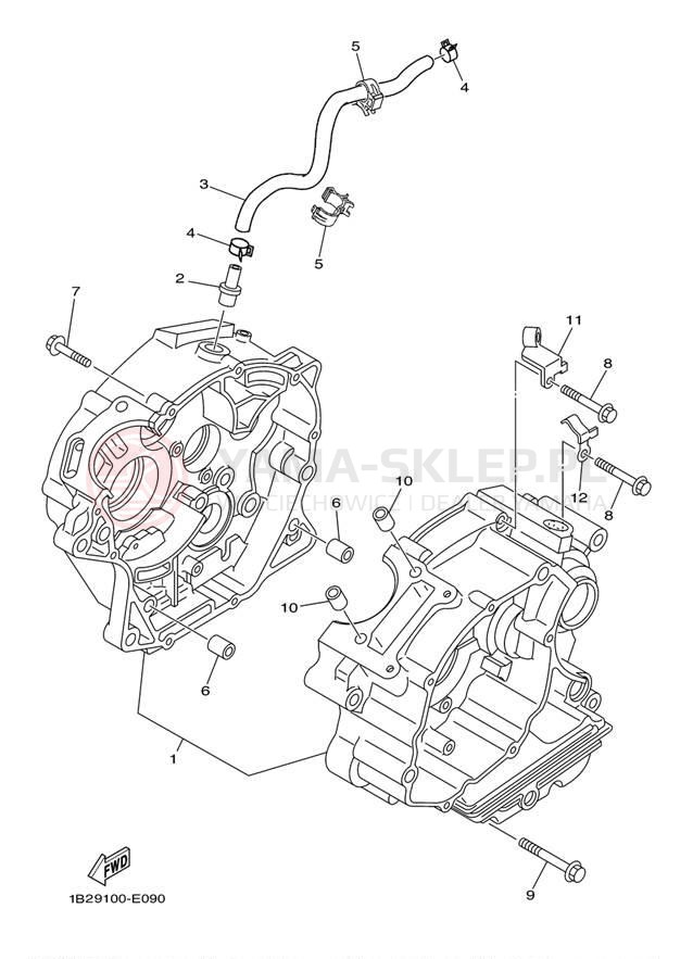 Schemat "Obudowa silnika" do Yamaha TTR125LE TTR125LEA