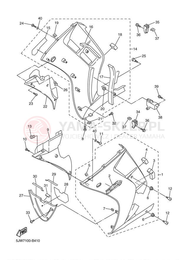 Schemat "elementy nadwozia" do Yamaha FJR1300 FJR1300RC/FJR1300R