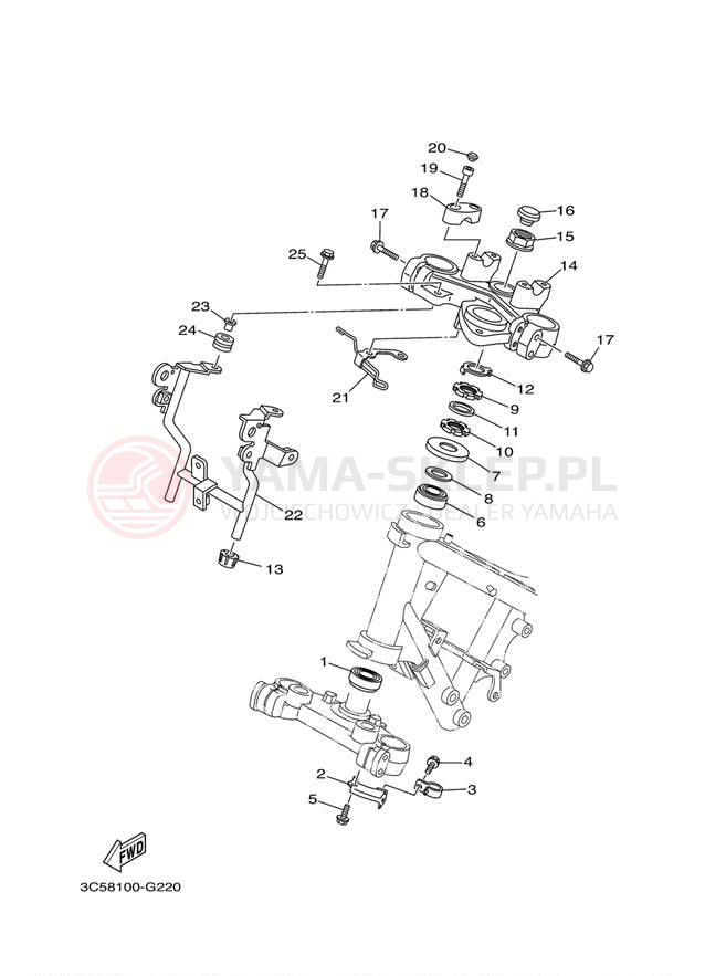 Schemat "Półki zawieszenia" do Yamaha XT250 XT250YC/XT250Y