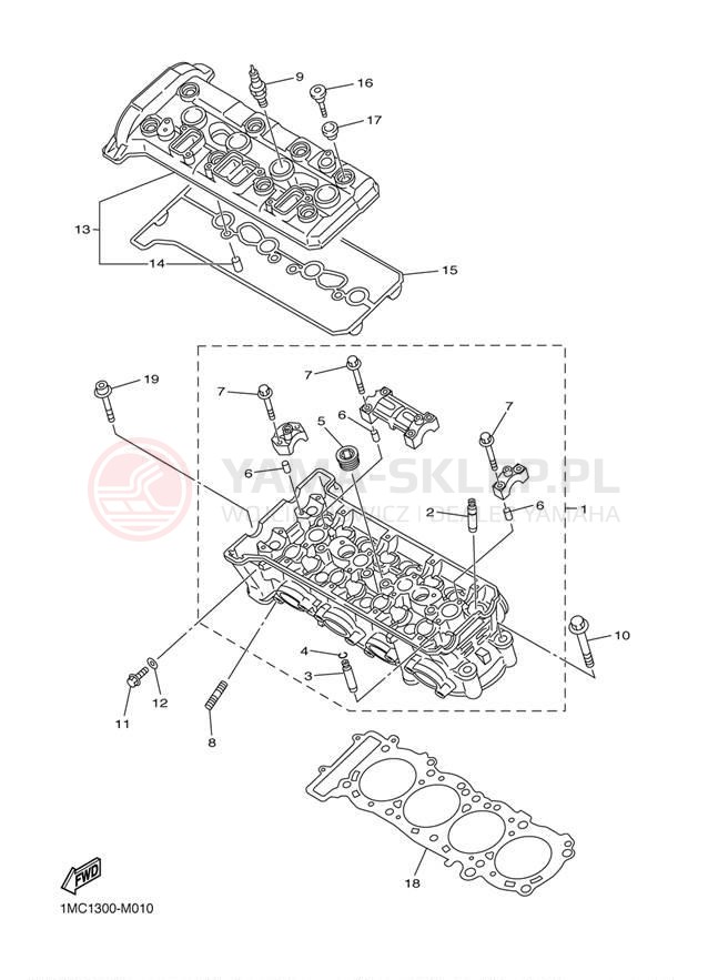 Schemat "cylinder" do Yamaha FJR1300A FJR13ADG/FJR13ADCG