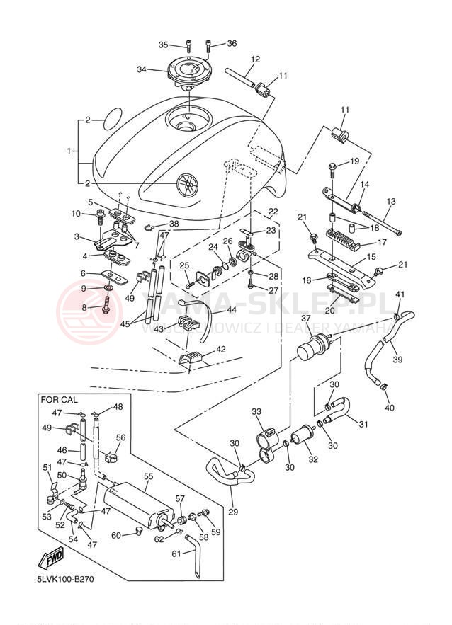 Schemat "zbiornik paliwa" do Yamaha FZ1 FZS1000RC/FZS1000R