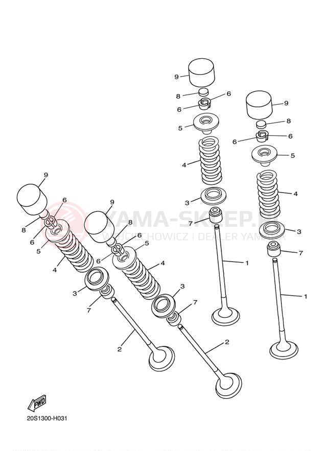 Schemat "zawory" do Yamaha FZ6R FZ6RBW/FZ6RBCW