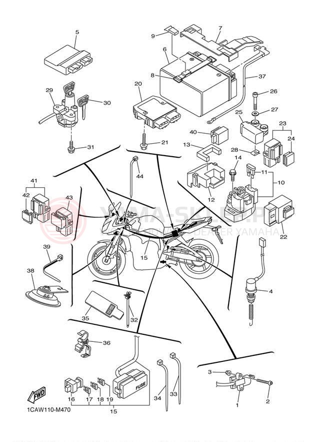 Schemat "układ elektryczny" do Yamaha FZ1 FZS10D/FZS10DC