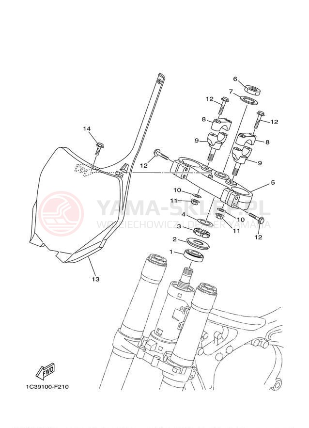 Schemat "Półki zawieszenia" do Yamaha YZ250 YZ250Y