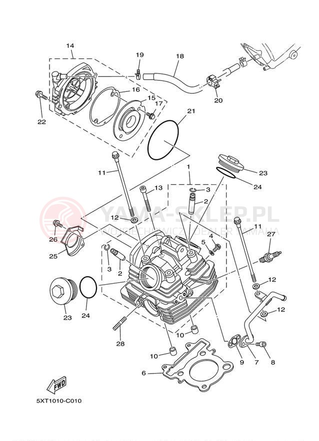 Schemat "głowica" do Yamaha XT250 XT250YC/XT250Y