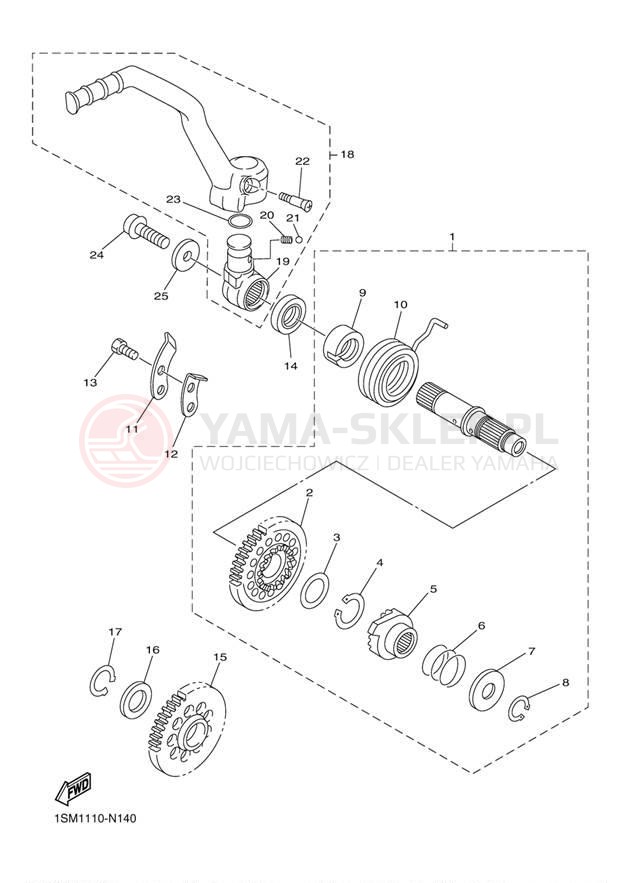 Schemat "rozrusznik" do Yamaha YZ250FE YZ250FEL/YZ250FEW