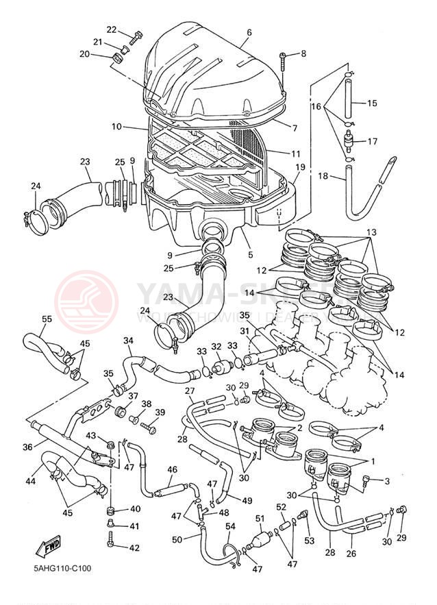 Schemat "Wtrysk paliwa" do Yamaha YZF600R YZF600RS/YZF600RSC