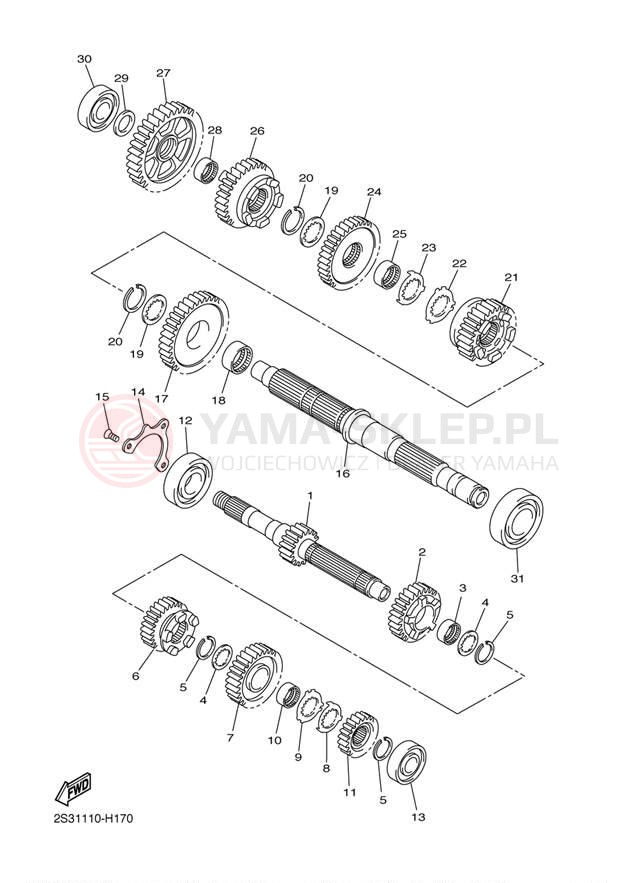 Schemat "Skrzynia biegów " do Yamaha VMAX VMX17ACG/VMX17AG