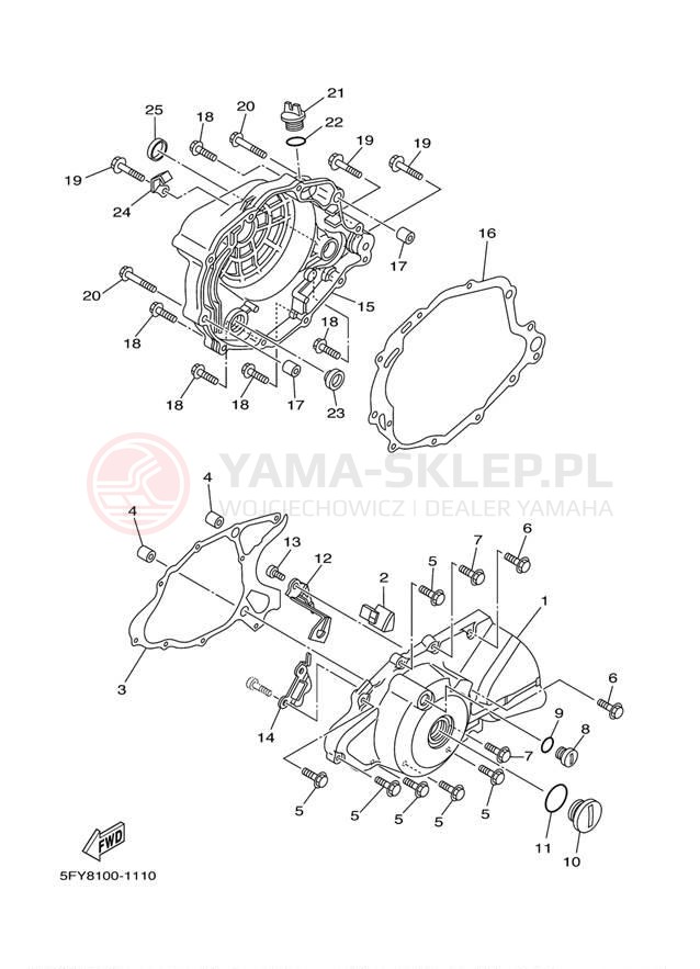 Schemat "Pokrywa silnika" do Yamaha TW200 TW200D1/TW200D1C