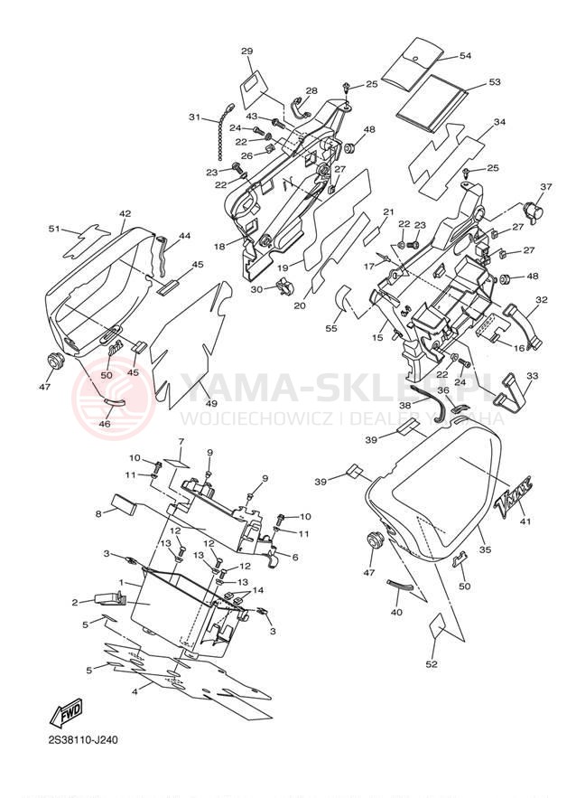 Schemat "Pokrywa boczna" do Yamaha VMAX VMX17ZCR/VMX17ZR