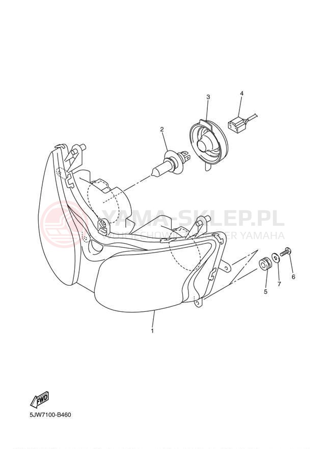 Schemat "Lampa przód" do Yamaha FJR1300 FJR1300RC/FJR1300R