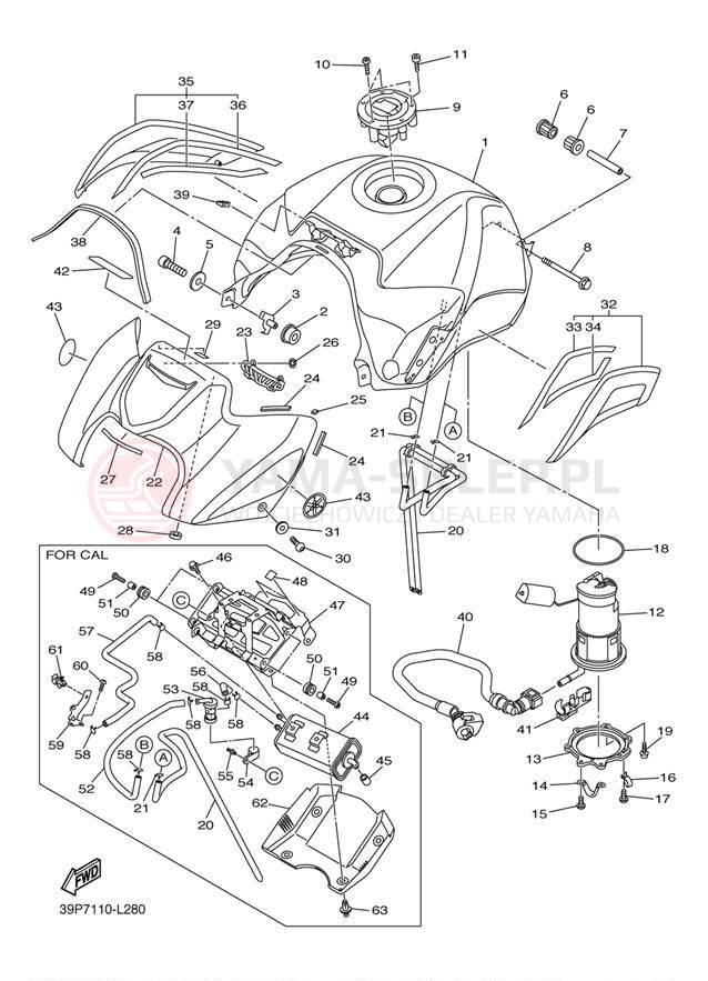 Schemat "zbiornik paliwa" do Yamaha FZ8 FZ8NBG/FZ8NBCG